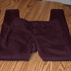 Burgundy skinny jeans